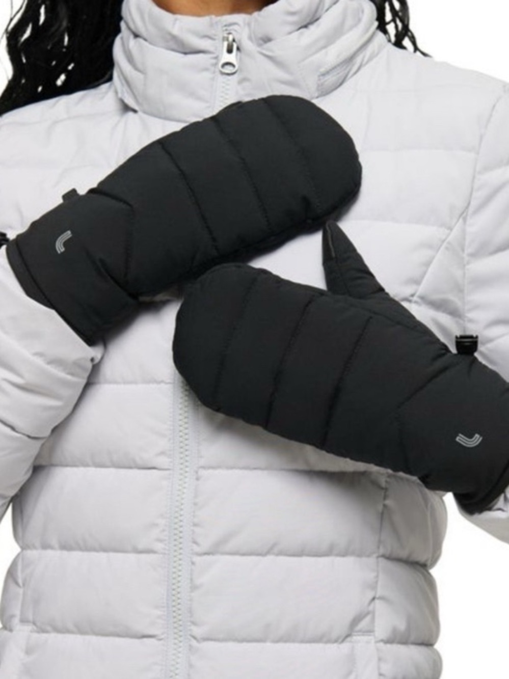 löle Black Down-Filled Winter Puffer Mittens | Size S/M | Warm & Cozy - Picture 7 of 7